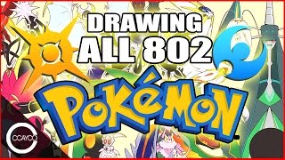 DRAWING ALL 802 POKEMON updated to Sun amp Moon [upl. by Niltiac]