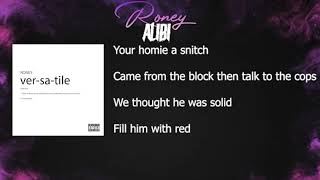 Roney  Alibi Lyrics Video [upl. by Erikson]