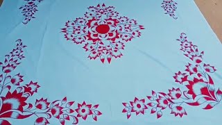 Best Bedsheet Painting Design Easy Handmade Chadar Ka Phool [upl. by Jeu972]