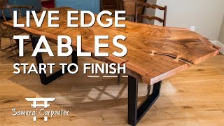 Building Live Edge Tables Start To Finish [upl. by Nafri631]