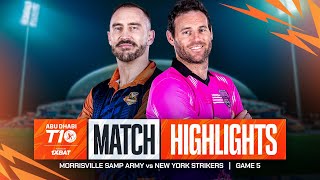 2024 Abu Dhabi T10 I Match 5 Highlights Morrisville Samp Army vs New York Strikers  Season 8 [upl. by Lerraf]