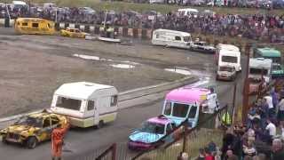 Caravan Demolition Derby  Warton Stock car club30th August 2015 [upl. by Adnek]