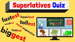 Superlatives Quiz  Fun ESL Game  Easy English Quiz [upl. by Holub]