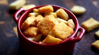 Air Fryer Croutons Recipe 🍞 Only 3 Ingredients [upl. by Ardnaid257]