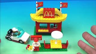 LEGO McDONALDS DRIVE THRU 88PC SET VIDEO REVIEW by FastFoodToyReviews [upl. by Oemor]