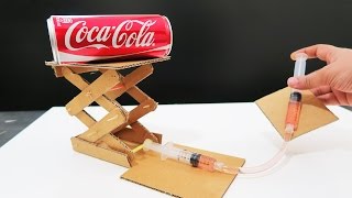 How to Make Hydraulic Powered Robotic Lift Crane From Cardboard [upl. by Copeland327]