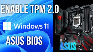 How to enable TPM 20 in ASUS Bios for Windows11  turn on tpm in asus motherboard [upl. by Coralyn]