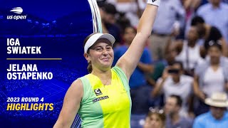 Iga Swiatek vs Jelena Ostapenko Highlights  2023 US Open Round 4 [upl. by Katherin]