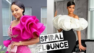 How to make an Elegant SPIRAL FLOUNCE with BONING [upl. by Glenna765]