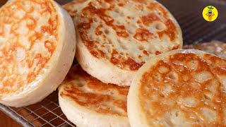 Traditional Homemade British Crumpet Recipe [upl. by Hnamik375]