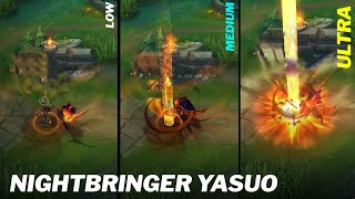 Yasuo Nightbringer Low to Ultra Graphics Comparison Wild Rift [upl. by Eitak634]