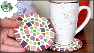 Mosaic Project For Absolute Beginners  Easy Peasy Coaster Tutorial [upl. by Curtis]