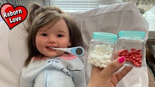 Reborn toddler Sick Routine and DIY Doll Medicine [upl. by Neirrad977]