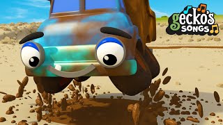 5 Muddy Trucks Song  5 Little Dumper Trucks  Nursery Rhymes amp Kids Songs  Geckos Garage [upl. by Jurdi]