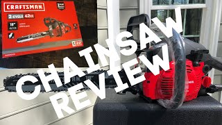 CRAFTSMAN CHAINSAW REVIEW  CRAFTSMAN S180 18in 42cc Gas Chainsaw Unboxing [upl. by Iew]