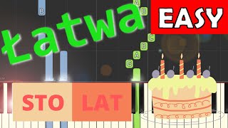 🎹 Sto lat  Piano Tutorial łatwa wersja 🎵 NUTY W OPISIE 🎼 [upl. by Marcin]