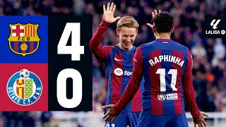 FC BARCELONA 4 vs 0 GETAFE  LALIGA 202324 MD26 [upl. by Norrat]