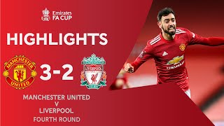 Fernandes FreeKick Wins 5Goal Thriller  Manchester United 32 Liverpool  Emirates FA Cup 202021 [upl. by Eiwoh]