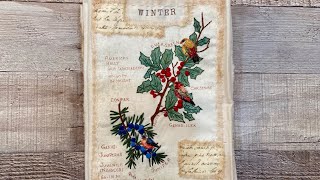 roxysjournalofstitchery  Field Notes  Winter Berries Finished [upl. by Aisetra612]