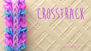 rainbow loom bands Crosstrack bracelet tutorial [upl. by Ayotal]