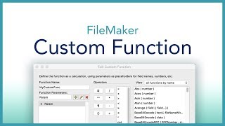 FileMaker Custom Function [upl. by Alaek]