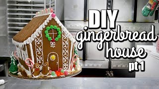 EASY Gingerbread House Tutorial for beginners Cutting the Pieces [upl. by Amorette]