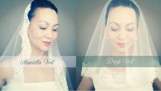 DIY Wedding Veil  Lace TrimDrop Ballet Length and Mantilla Veil [upl. by Arihk]