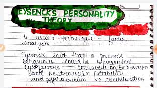 Eysencks theory of personality [upl. by Anibla]