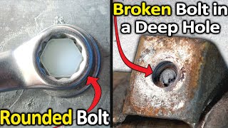 How to Remove a Rounded Bolt or a Broken Bolt in a deep hole [upl. by Anwahsak]