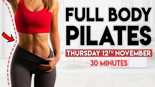 FULL BODY PILATES and SCULPT  30 minute Home Workout [upl. by Soisanahta]