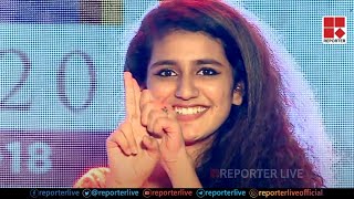 Priya Prakash Varriers Flying Kiss and wink Live on stage [upl. by Elga]