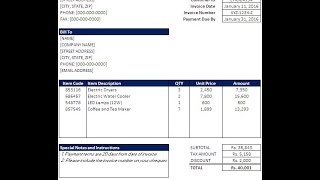 How to Create an Invoice Template in Excel [upl. by Crystal847]