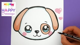 How To Draw and Color a Cute Puppy Emoji  EASY  HAPPY DRAWINGS [upl. by Nadiya]