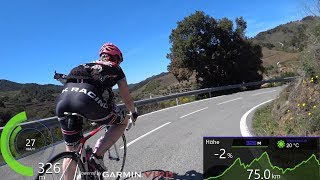 Extra long Indoor Cycling 3 Mountain Workout Spain Ultra HD Garmin Video [upl. by Amadeo755]