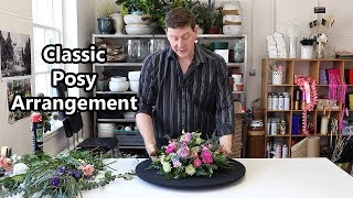 How To Make A Posy Flower Arrangement In Floral Foam [upl. by Akemed]