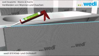 wedi  DE  Lösungen Verkleiden von Duschen und Badewannen mit dem wedi Bathboard [upl. by Ajaj]