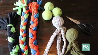 DIY Dog Toys  EASY Use old tshirts [upl. by Ball756]