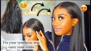 How To ReviveSlay Synthetic Wig  Restore Old Wigs [upl. by Anitsyrhk]