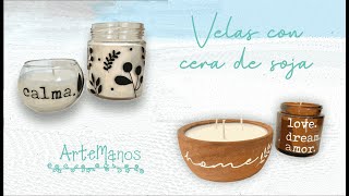 Como hacer velas con cera de soja [upl. by Lahsram]