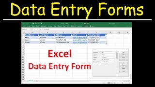 How To Create a Data Entry Form In Microsoft Excel [upl. by Hamirak]