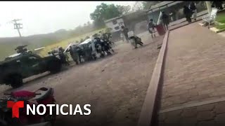 Enfrentamientos entre militares y civiles en Michoacán  Noticias Telemundo [upl. by Assirhc814]