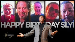 Pacino Schwarzenegger Van Damme Lundgren wish Stallone Happy Birthday [upl. by Arraes787]