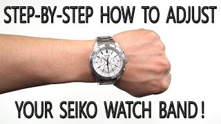 How To Adjust Your Seiko Watch Band The Easy Way Under 5 Minutes 4K [upl. by Neral49]