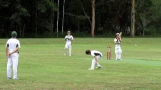 9 year old fast bowler bowling over 75 kmh in under 10 cricket [upl. by Broddy741]