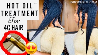 4c Hair Hot Oil Treatment for 4c Hair Growth DIY [upl. by Rafaelita108]