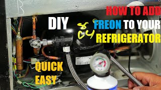 How to Add Freon To Your Refrigerator 134a [upl. by Assenej]