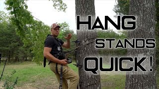 How to Hang a Treestand FAST  The Best Efficient Way to Hang and Hunt Deer [upl. by Isolt]