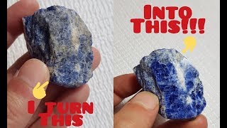 DIY  Hand Polishing Rocks amp Crystals Sodalite [upl. by Mychal]