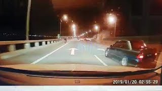 Dashcam captures Penang Bridge car crash [upl. by Grosberg642]