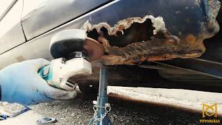 Extremely rusty car sheet metal repairing [upl. by Brendin848]